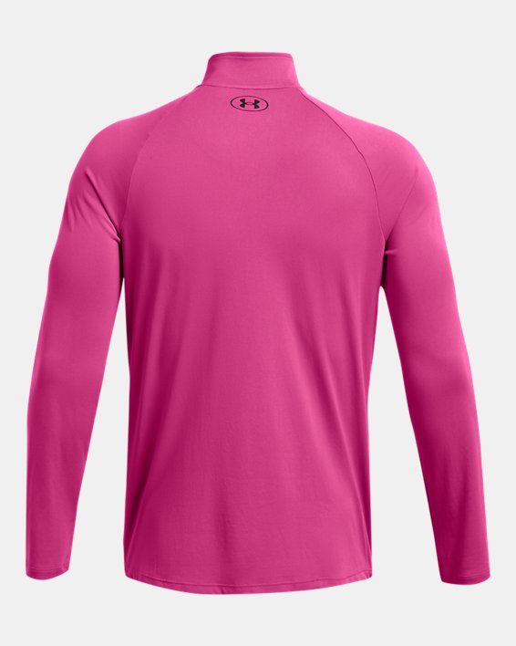 Herren UA Tech™ Shirt mit ½-Zip, langärmlig, Pink, pdpMainDesktop image number 3